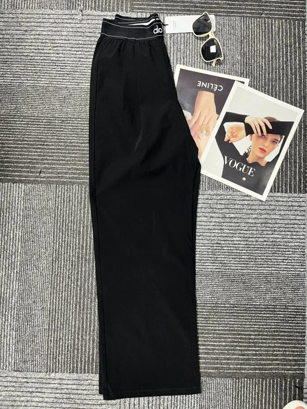 🔭Alo Yoga Black Wide-Leg Pants 🍙Hot Selling Casual Sports